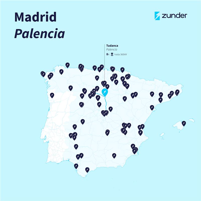 Ruta en vehículo eléctrico desde Madrid a Palencia